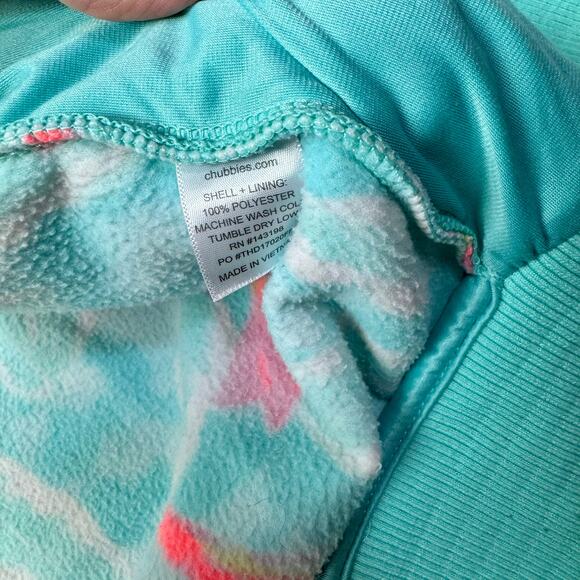 Chubbies Bird Of Paradise Print Fleece Full Zip Jacket Size XL Extra Unisex Blue - Picture 8 of 13